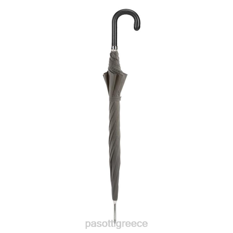 ομπρέλα | PASOTTI 478 6768-7 pu - κομψή γκρι ομπρέλα δερμάτινη λαβή 2N6B870 άνδρες